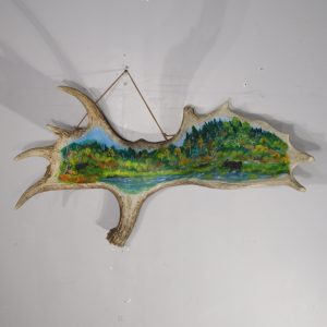 Moose Paddle Art -Wildlife Scene for sale. O-117MP