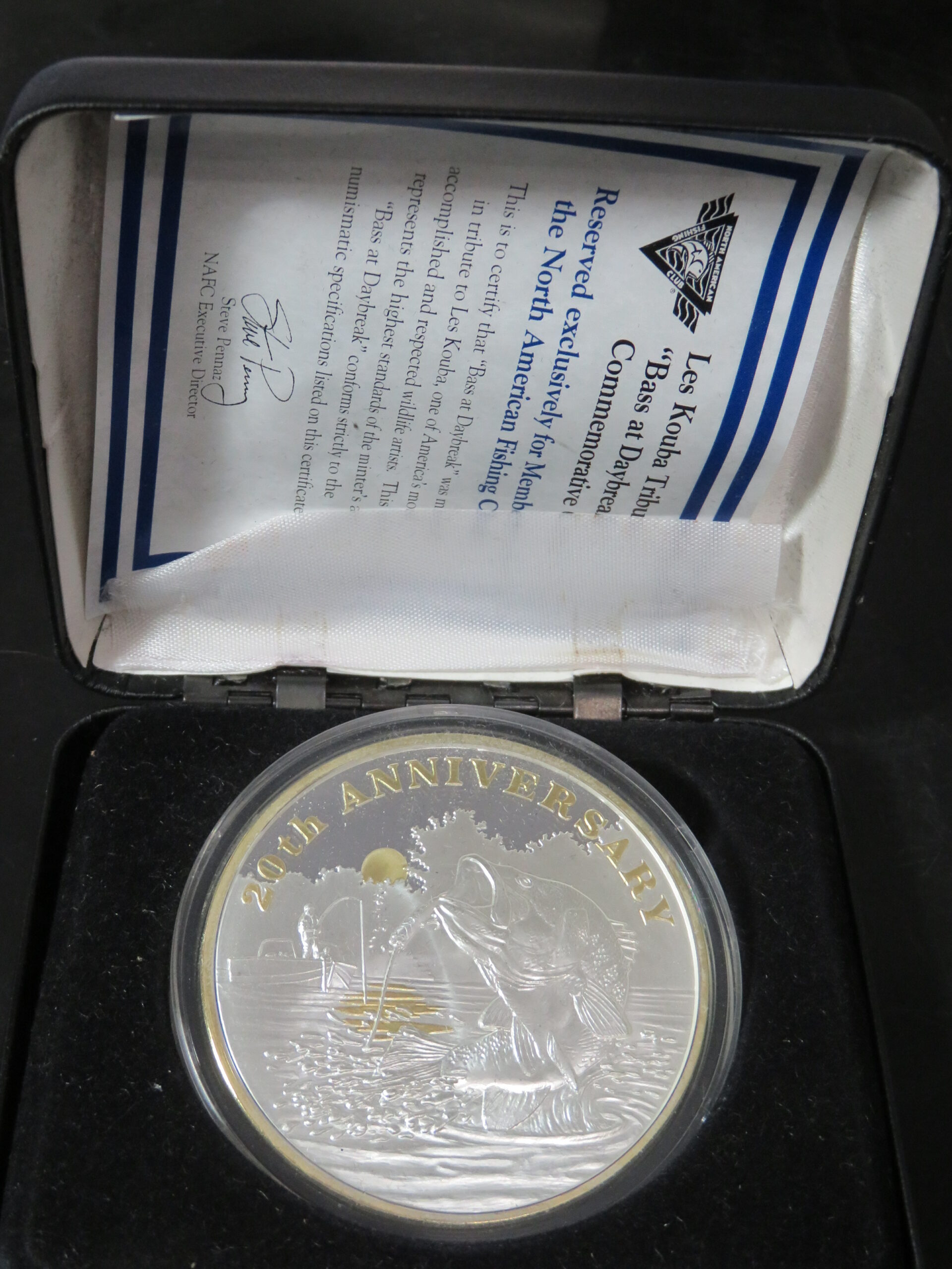 Les Kouba Silver Medal N.A. Fishing Club 20th Anniv.